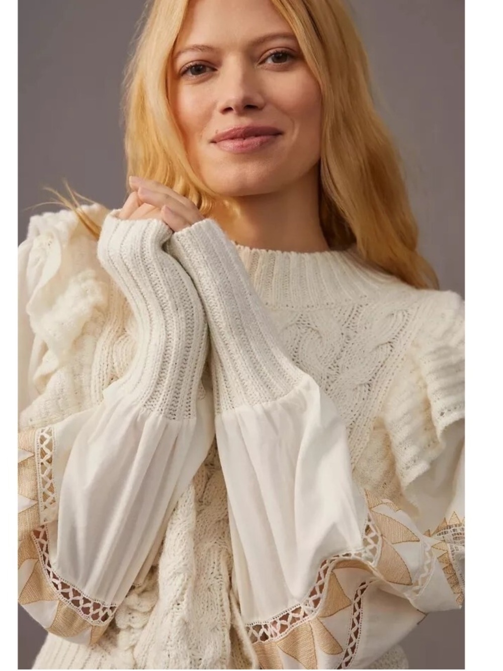 Anthropologie cable knit sweater - Picture 2 of 7